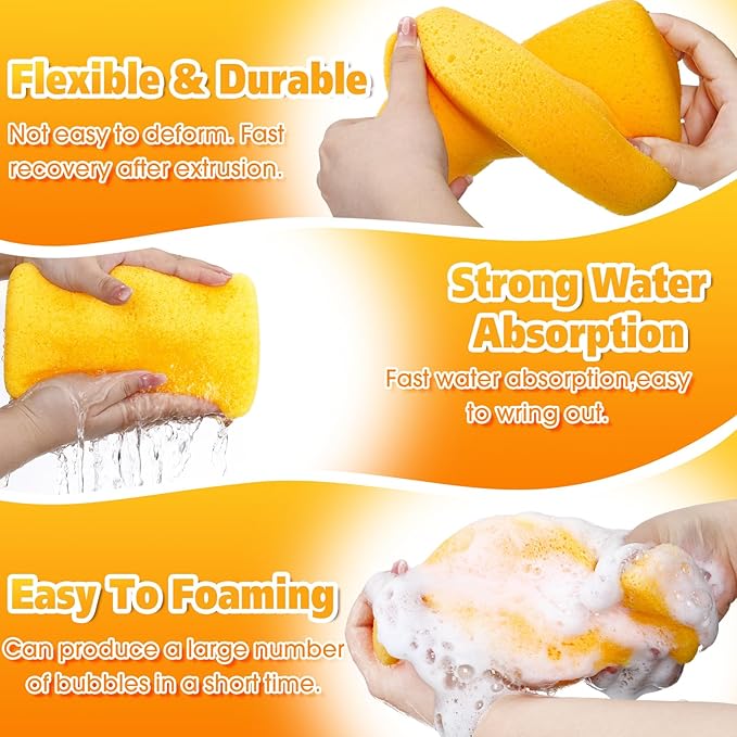 Tioncy 60 Pcs Large Sponges Bulk 7.5 x 5.5 x 1.9 Inch Grouting Car Wash Foam - Image 4