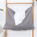 Hanging Linen Laundry Bag, 100% Pure Flax Linen Over The Door Hamper - Image 3