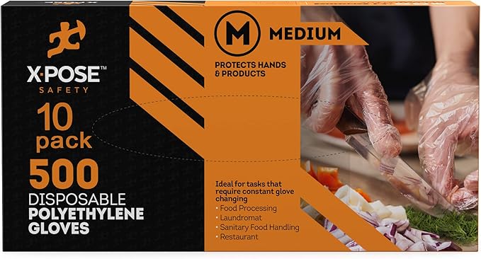 Xpose Safety Clear Disposable Poly Gloves - Image 2