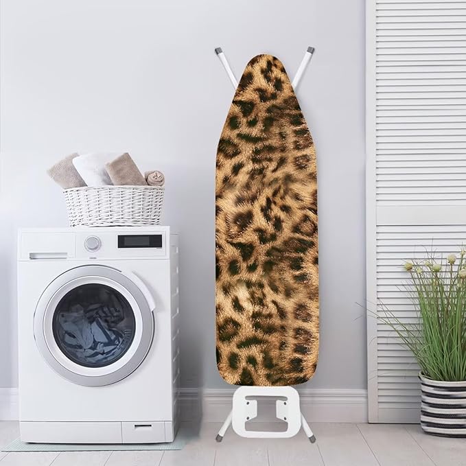 Brown Leopard Skin Ironing Board Cover and Pad Standard Size Elastic Edge - Image 3
