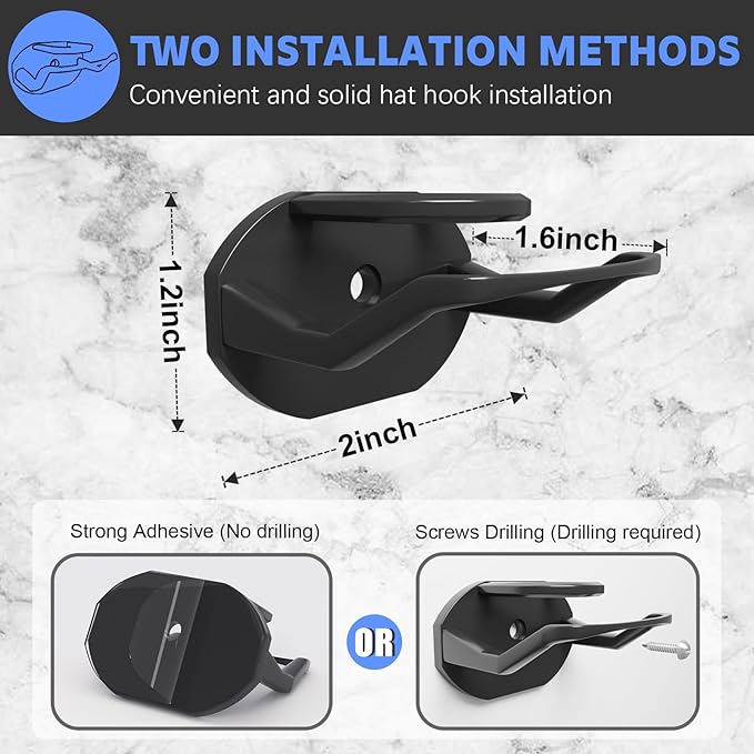 16 Pack Adhesive Hat Hooks for Wall, Strong Hat Rack for Baseball Caps - Image 5