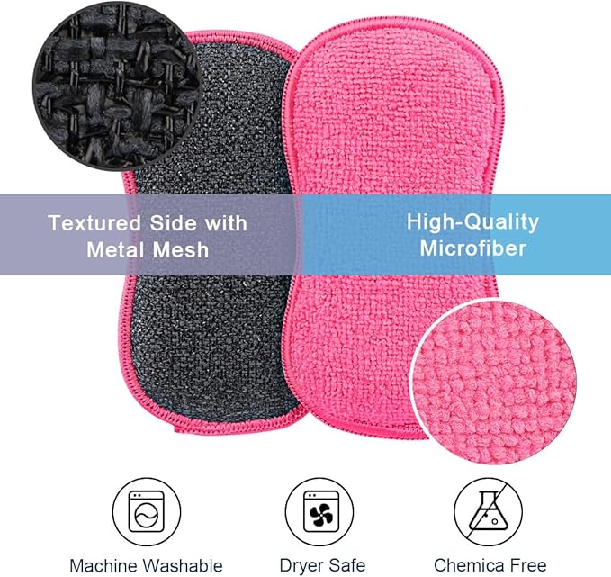 HOMEXCEL 12 Pack Multi-Purpose Scrub Sponges Kitchen Dish Sponge Non-Scratch - Image 2