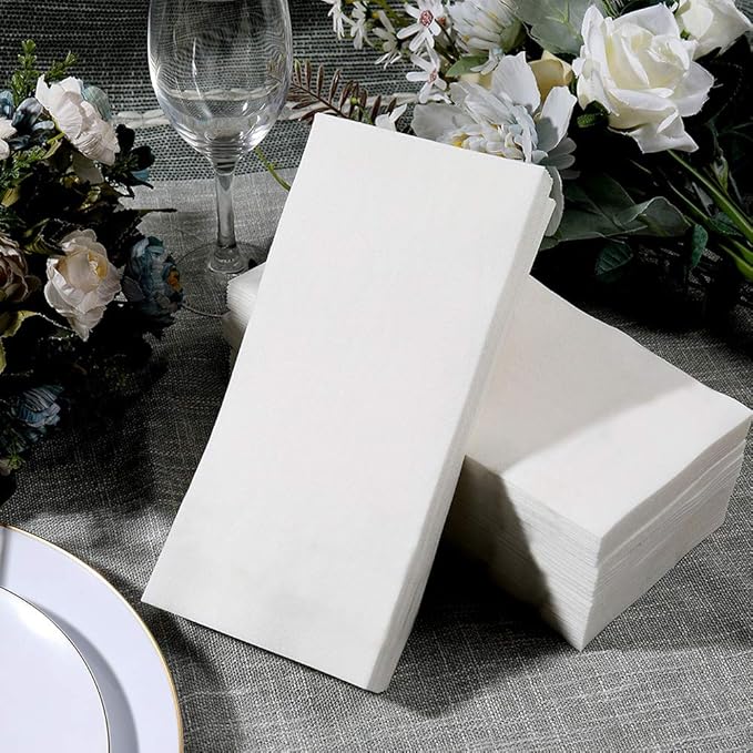 FOCUSLINE 200 Disposable Bathroom Napkins, Linen-Feel Paper Guest Towels - Image 7