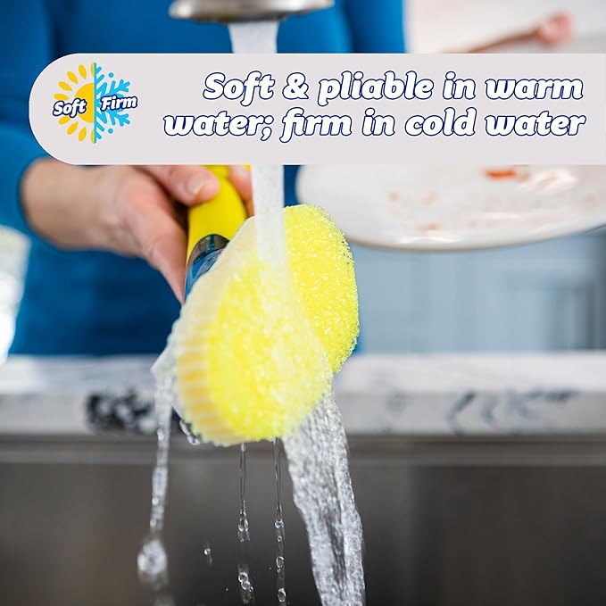 Scrub Daddy Dish Daddy Dish Wand & Refill Heads, Soap Dispensing Dish Brush - Image 2