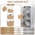 Hanging Storage Baskets, Over the Door Basket, Cotton Wall Baskets Storage - Image 9