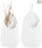 100% Linen Hanging Storage Bags Baskets 2 Pcs, Small Wall Storage Bag by HSOFTIFY