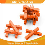 100 Pack Colored Clothespins Wooden 2.9 Inch, Clothing Pins Clips - Image 3