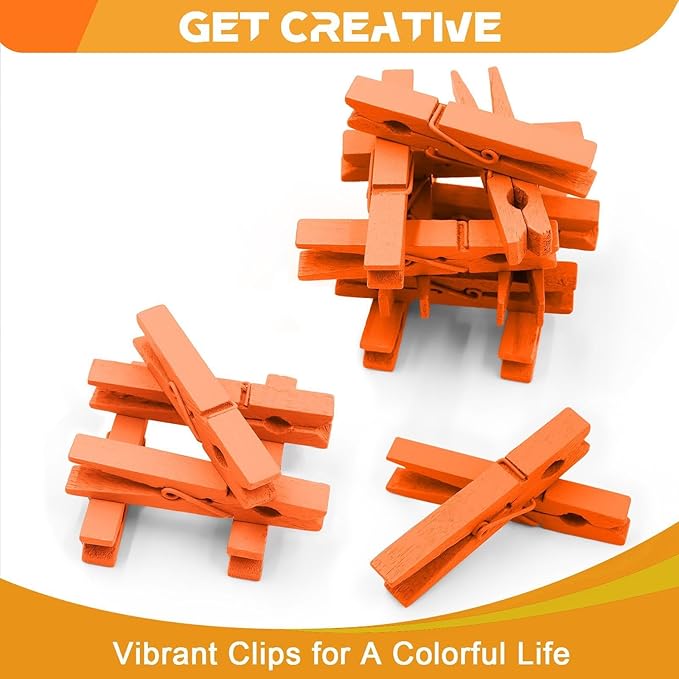 100 Pack Colored Clothespins Wooden 2.9 Inch, Clothing Pins Clips - Image 3