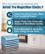 Airlab Streak Free Miracle Cleaning Cloths Easy Clean Nanoscale, Microfiber - Image 2