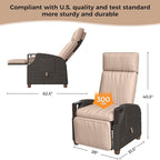 Grand patio Outdoor Recliner with Independent Adjustable Back and Footrest, Air Pump 150° Lay Flat Reclining Chair Removable Olefin Cushion Flip-Up Table Wicker Beige 1PC - Image 2