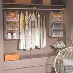 Hanging Closet Organizer and Storage, Clothes Hanging Shelves Wire Baskets - Image 2