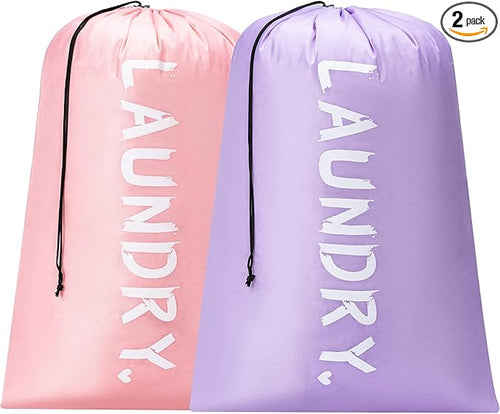 2 Pack 28" x 40"Travel Laundry Bag, Machine Washable Dirty Clothes Organizer by Unknown
