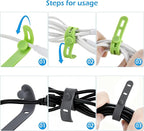 24 Pcs Silicone Cable Ties, Wire Cord Organizer, Cord Ties Reusable Cable - Image 6