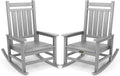 SERWALL Oversized Outdoor Rocking Chair Set of 2, HDPE Rocker for Adults, Patio Rocking Chairs for Porch, Sliver Gray by SERWALL