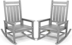 SERWALL Oversized Outdoor Rocking Chair Set of 2, HDPE Rocker for Adults, Patio Rocking Chairs for Porch, Sliver Gray by SERWALL