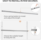 STORAGE MANIAC Hanging Closet Rod, Adjustable Width and Height Closet Hanging - Image 4
