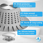 Hair Catcher Shower Drain, Bathtub Drain Hair Catcher, Covering Bathroom Sink - Image 4