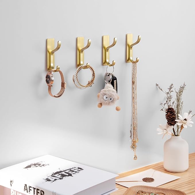 niffgaff Wall Hooks for Coat and Towel: 13lb Adhesive Door Hanger Stick On - Image 5