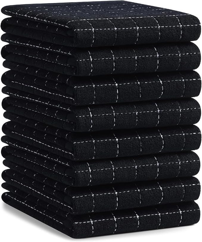 Homaxy 100% Cotton Terry Kitchen Towels, Checkered Designed, Soft and Super by Homaxy
