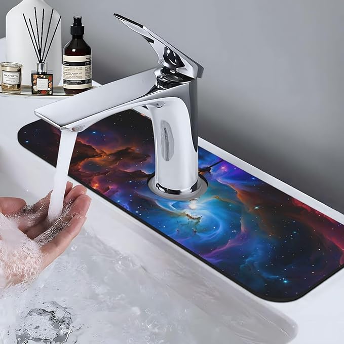 Island Time Tropical Leaves Floral Kitchen sink faucet pad, strong water - Image 7