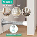 12 Pack Spring Door Stops, 3-1/4" Heavy Duty Wall Mount Door Stoppers, Flexible - Image 3