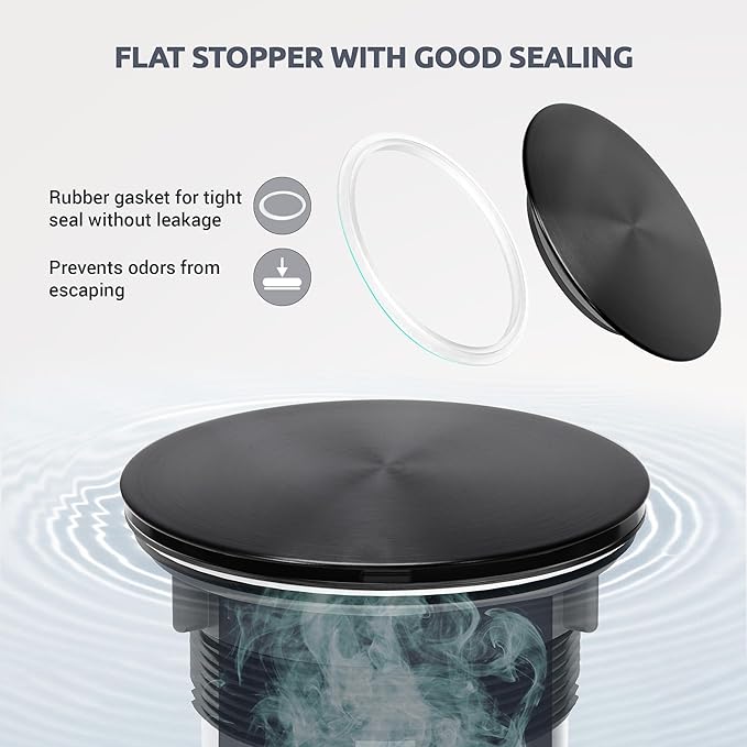 BOTEMY Stainless Steel Black Sink Drain Strainer 3-1/2'' Kitchen Sink Drain - Image 5