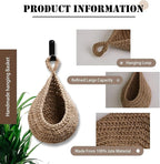 Hanging Fruit Large Basket Set of 3, Boho Wall Hanging Storage Basket - Image 3