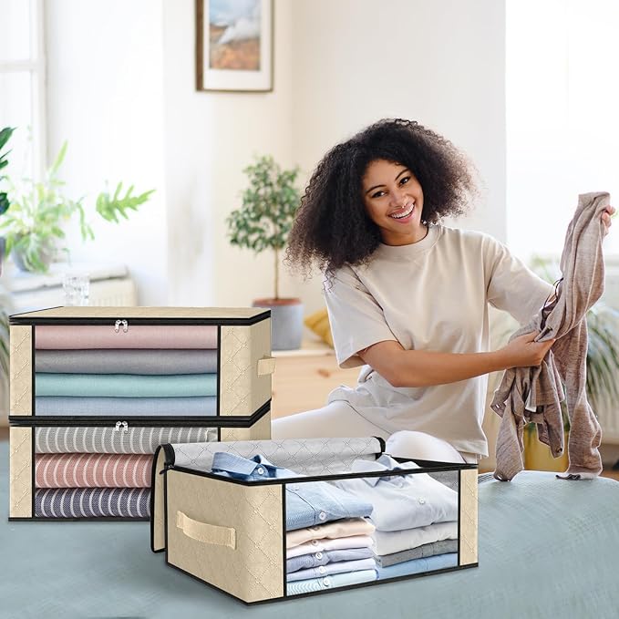 HomeHacks Storage 6-Pack Clothes Organizer Storage Bags Foldable Storage Box - Image 7