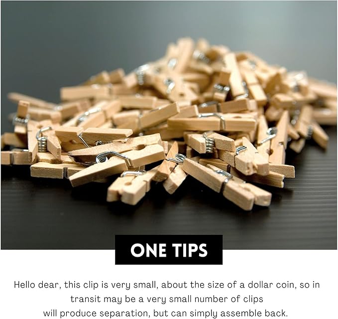 Sturdy Mini Clothes Pins for Photo, Small Clips for Crafts Display, Baby Shower - Image 7