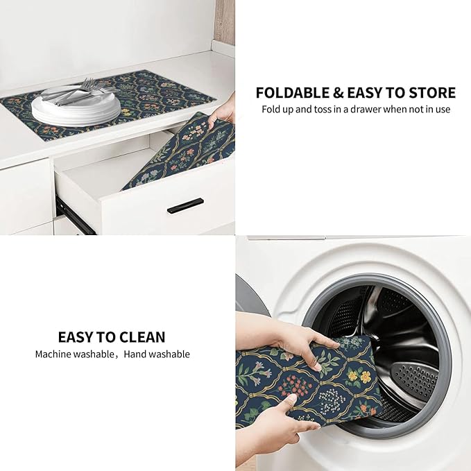 2Pcs Dish Drying Mats Faucet Mats Sets Large Size Coffee Mats Sink Faucet Mat - Image 8