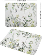 Green Eucalyptus Sage Leaves Dish Drying Mat 18 x 24 Inch - Image 2