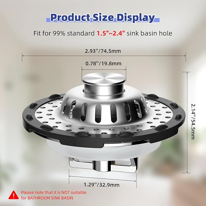 Universal Bathtub Drain Stopper Shower Drain Hair Catcher, Tub Stopper - Image 8