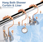 Titanker Shower Curtain Hooks Rings Rust Resistant Metal Double Glide Shower - Image 2