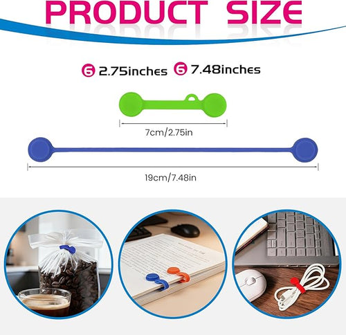 12pcs Silicone Magnetic Cord Organizer Cable Ties Reusable Clips, Cable Straps - Image 2