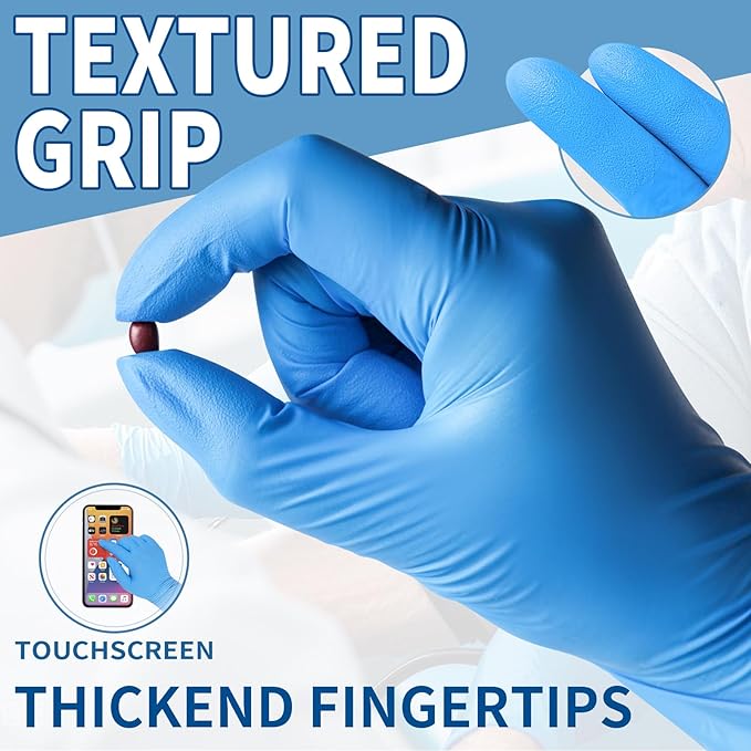 FINITEX Blue Disposable Nitrile Exam Gloves - Image 5
