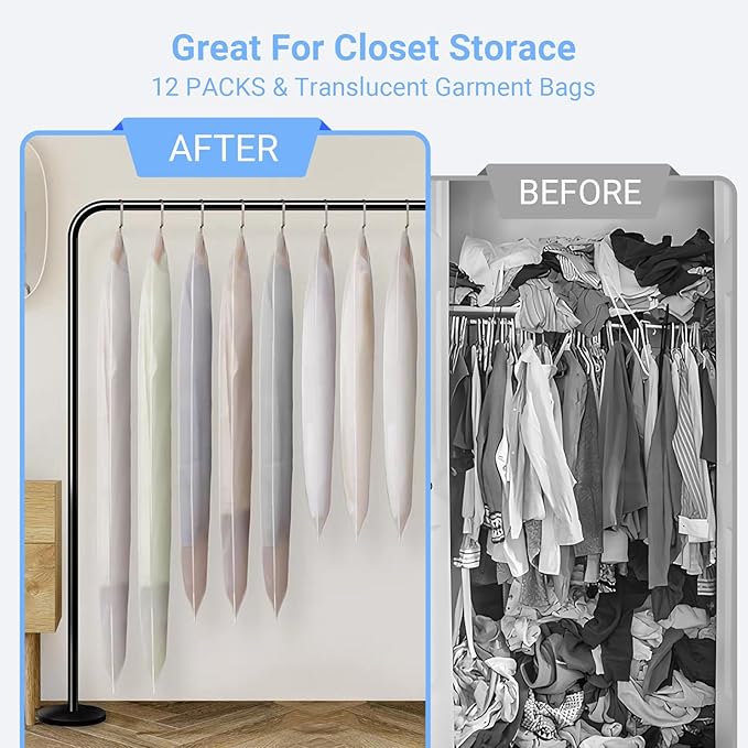 Suit Bags for Closet Storage Garment Bag Clear Garment Bags for Hanging Clothes - Image 6