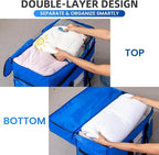 TAILI 2 Tier Extra Large Moving Bags, 4 Pack Blue Heavy Duty Totes - Image 5