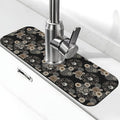 Paisley Mandala Brown And Black Floral Kitchen Sink Splash Guard Faucet Mat by Unknown