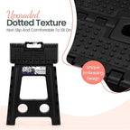 Delxo Folding Step Stool 16 Inch,Non-Slip Foldable Stools for Adults Up to 300 LBS,Kitchen Collapsible Fold Up Stepping Stool with Dotted 1 Pack,Black - Image 7