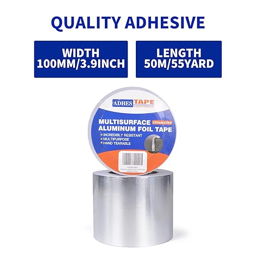 ADHES Premium Aluminum Foil Tape, 4 Inch x 164 Feet, Heat Proof Tape Withstand - Image 3