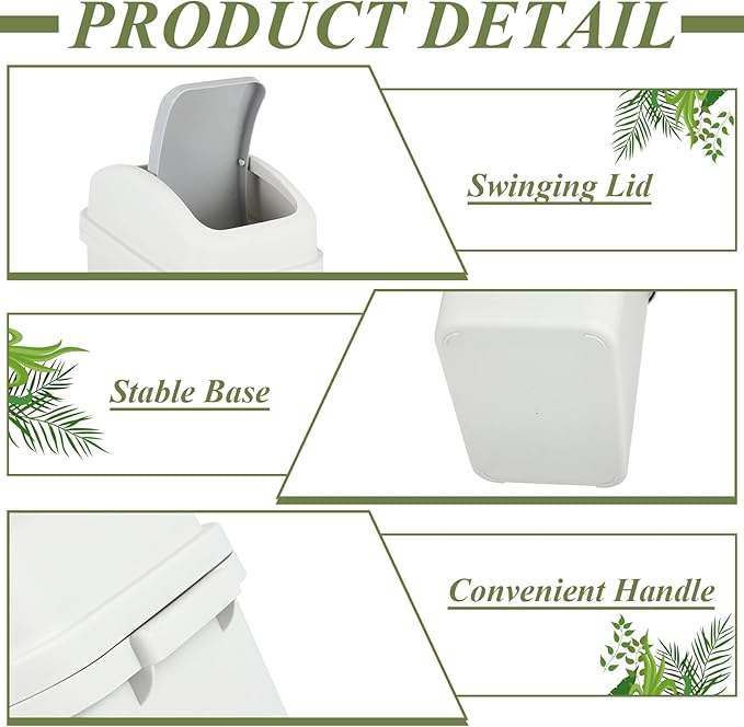 Sumind 2 Pcs 1.8 Gallon Bathroom Trash Can - Image 3