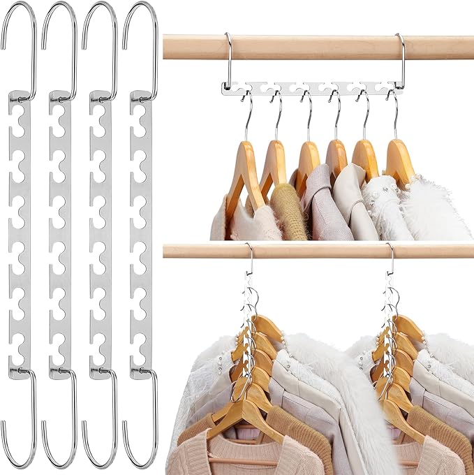 HOUSE DAY Space Saving Hangers for Clothes 6 Pack, Heavy Duty Hanger Organizer by HOUSEDAY