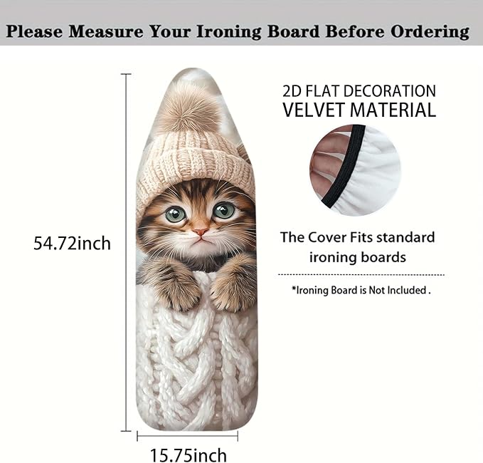 Nuxovilar Cute Kitten in Knitted Outfit Ironing Board Cover, This Cover Fits - Image 4