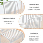 Patio Dining Chairs Set of 4, All-Weather Outdoor and Indoor Stackable Chairs with Curved Back, Waterproof for Patio, Deck, Porch, Backyard, Restaurant & Cafe Use, White - Image 4