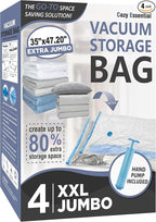 Cozy Essential 4 Pack XXL Jumbo Vacuum Storage Bags, Extra Sealed Bags by CozyEssential