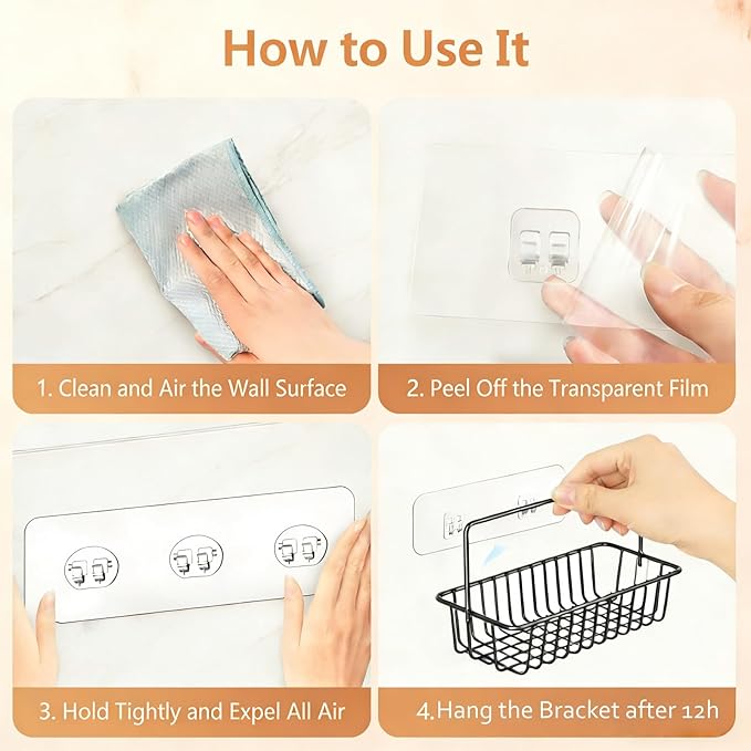 14 Pack Shower Caddy Adhesive Replacement, Waterproof Strong Shower Shelf - Image 5