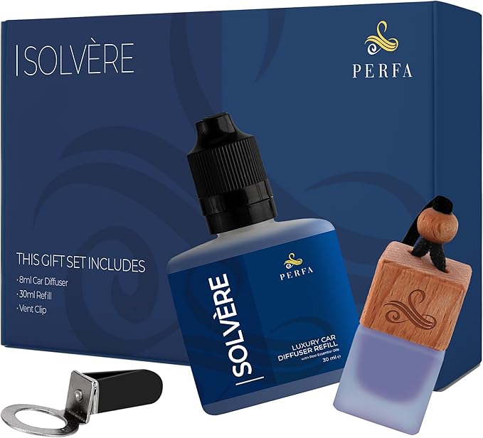 Solvère Gift Set with Refill Bottle | Automotive Air Fresheners with Solvère by Perfa