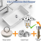 Bathroom Sink Stopper, Sink Hair Catcher, Bathroom Sink Drain Strainer Pop Up - Image 4