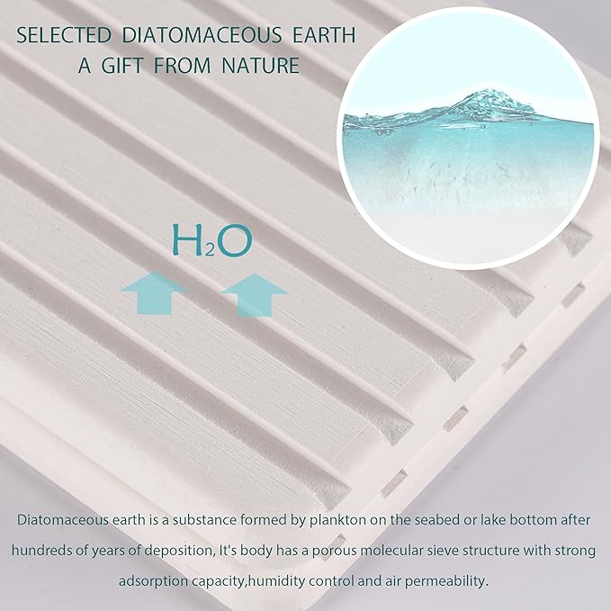 2 PCS Water Absorbent diatomite Coasters, 8.3" x 4" Water Absorbing Stone Tray - Image 5