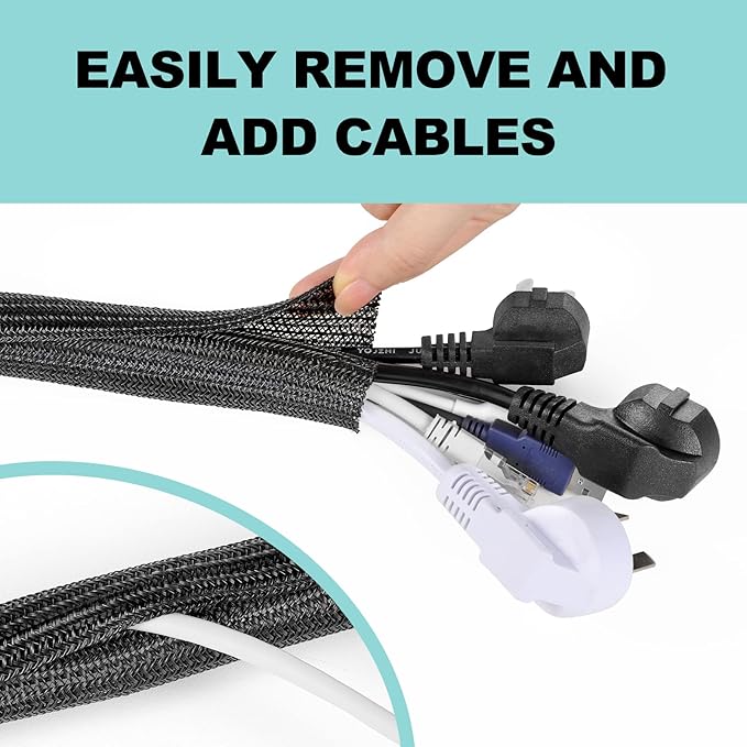 AGPTEK Cable Sleeve Cover, 6.6ft - Image 5